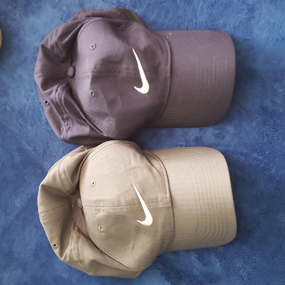 Lot of 2 Nike golf legacy91 hats (gray and navy)